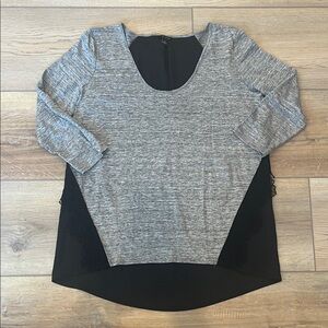 Ann Taylor Gray and Black Blouse
